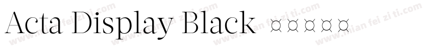 Acta Display Black字体转换
